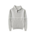 Men's Transferring Stitch Shawl Collar Button Pullover